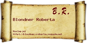 Blondner Roberta névjegykártya